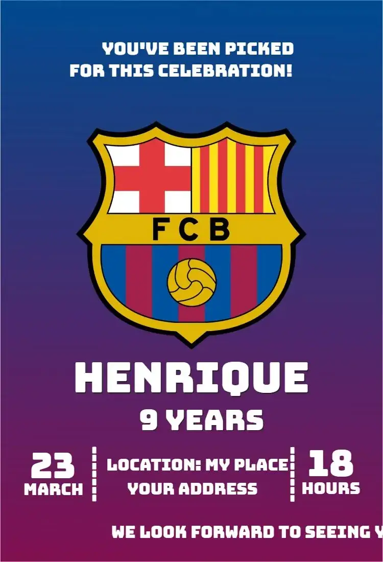Invite Barcelona 2 editable and customizable