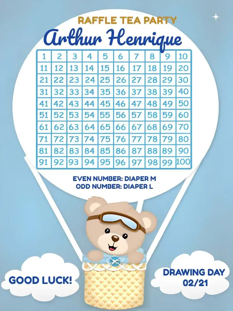 Invitation Brown Balloon Teddy Bear Raffle Tea – Raffle Tea theme brown, teddy bear, balloons, fun, childlike, colorful