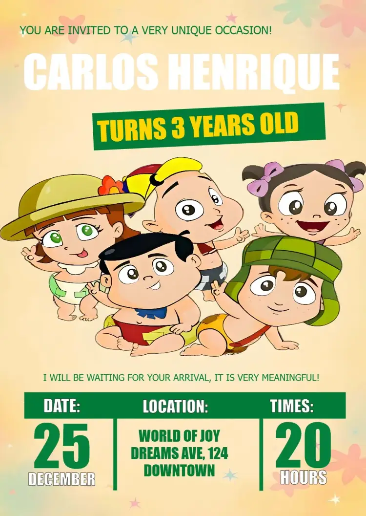 Chaves Baby Chiquinha invitation