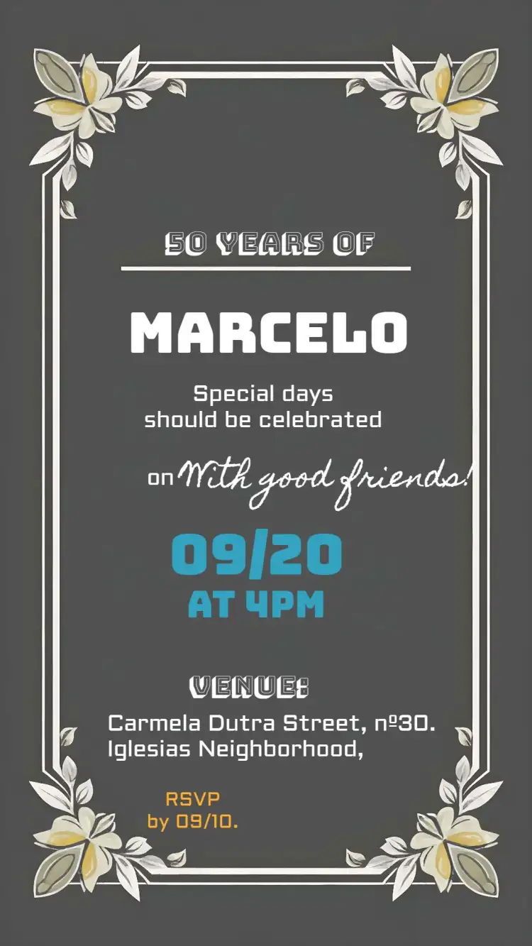 Invitation Boteco BBQ Chalk – Birthday theme pub, contemporary, chalkboard, informal, elegant