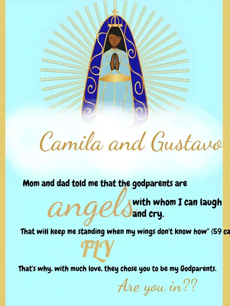 Para Godparents Our Lady of Aparecida Baptism invitation