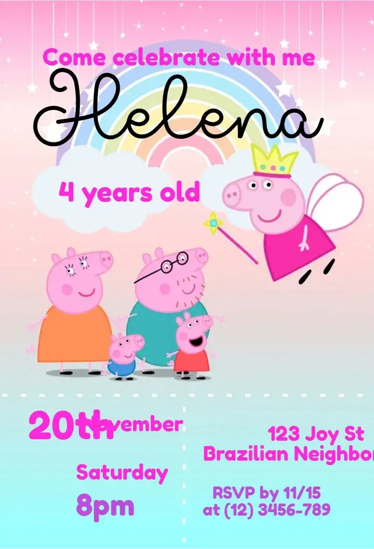 Peppa Pig invitation