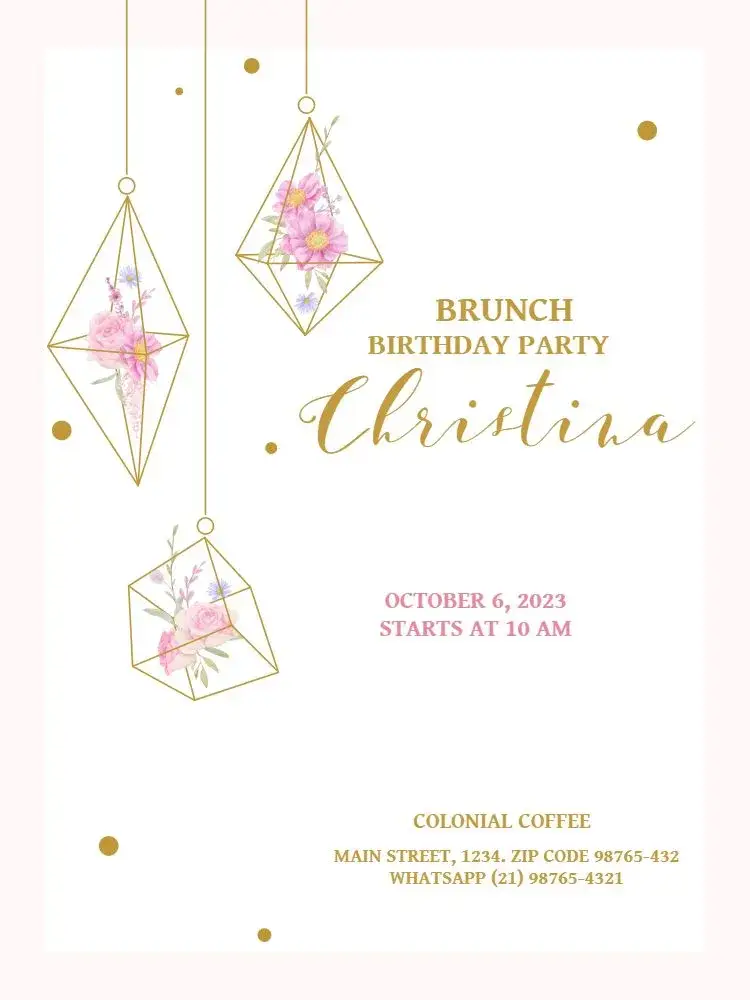 Delicate Geometric Party invitation