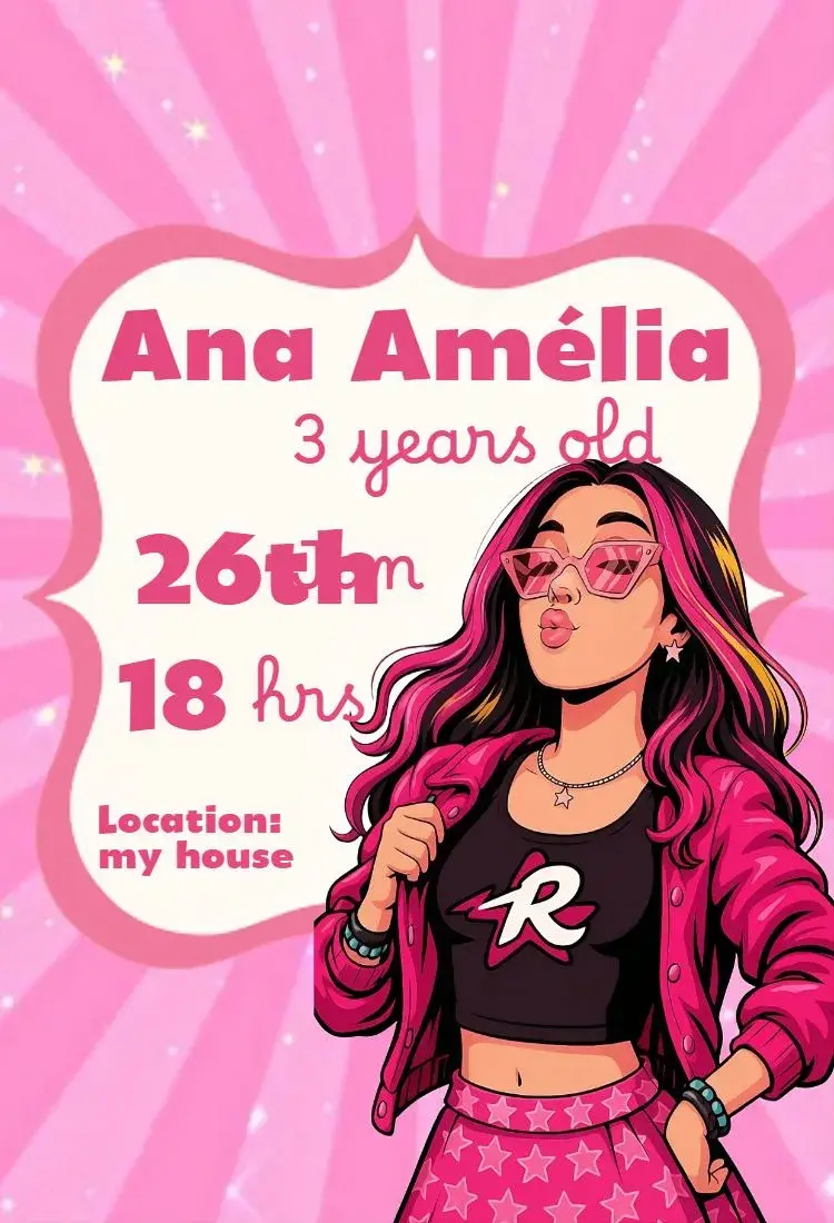 Rosa Emily Vick Invitation