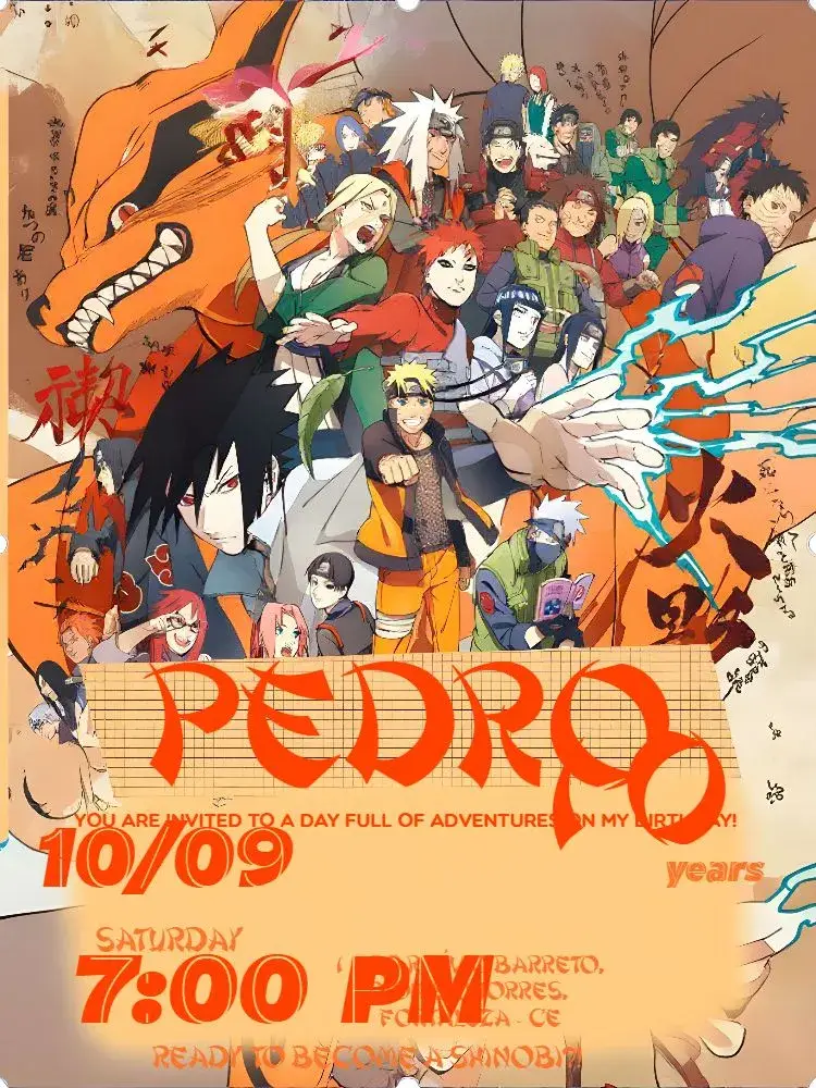 Orange Naruto invitation