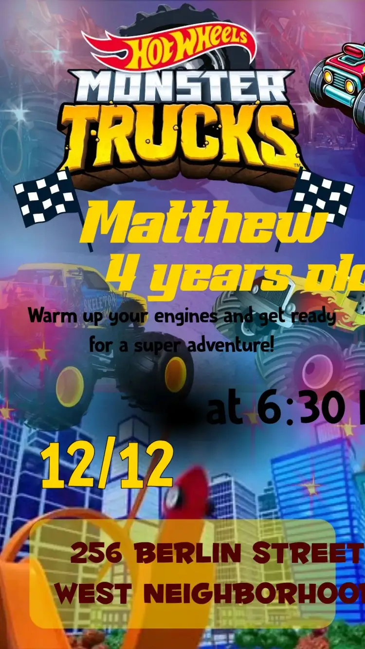 Hotwheels invitation