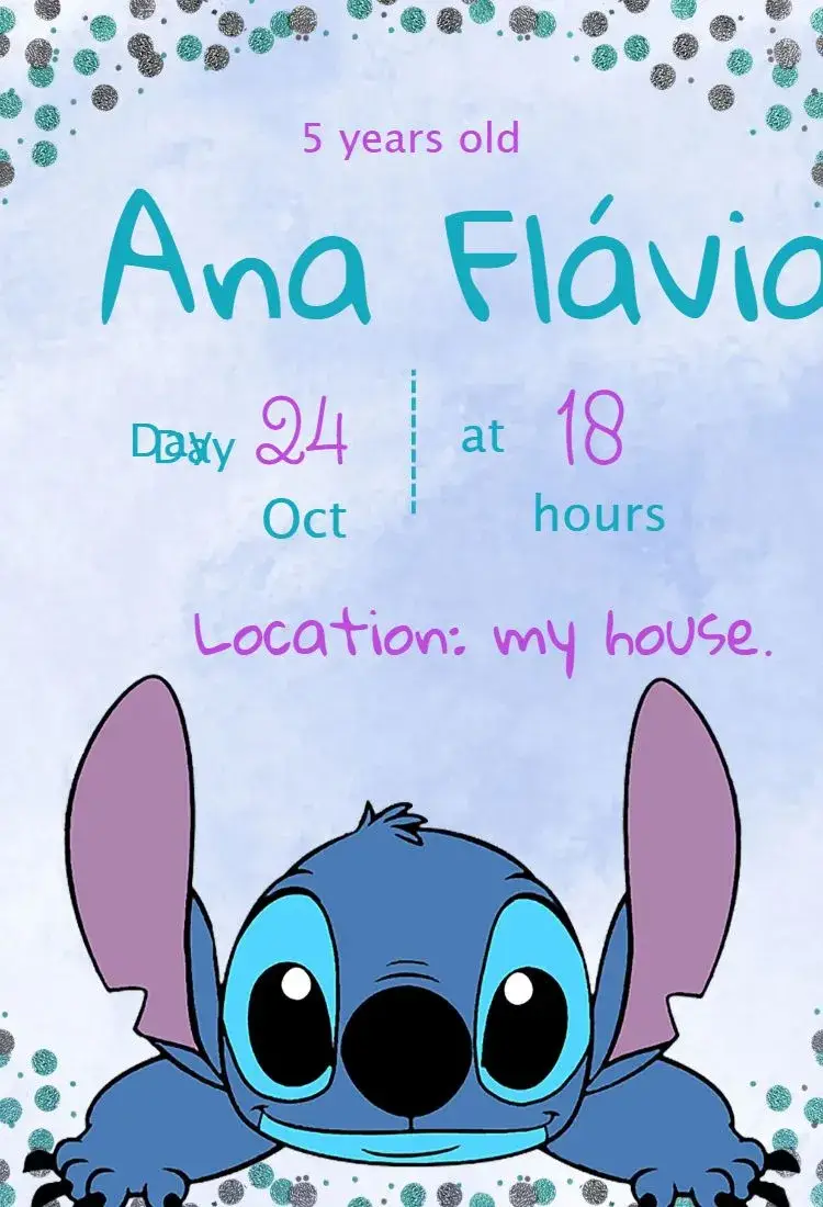 Stitch Birthday Invitation