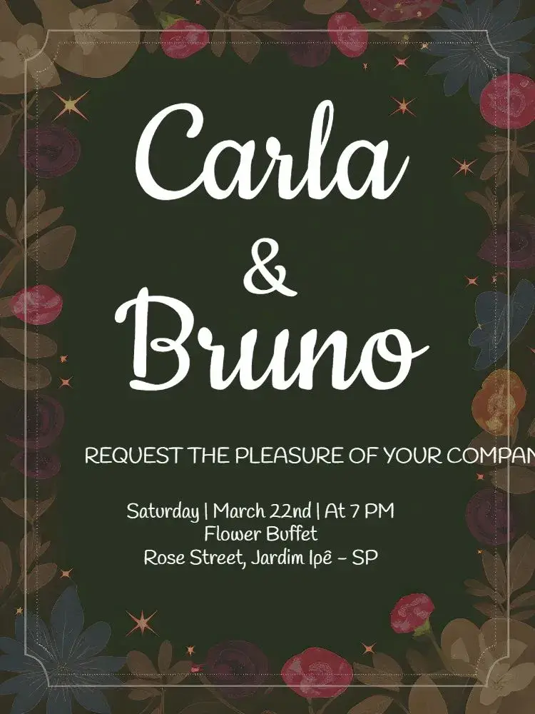 Green Floral Wedding invitation