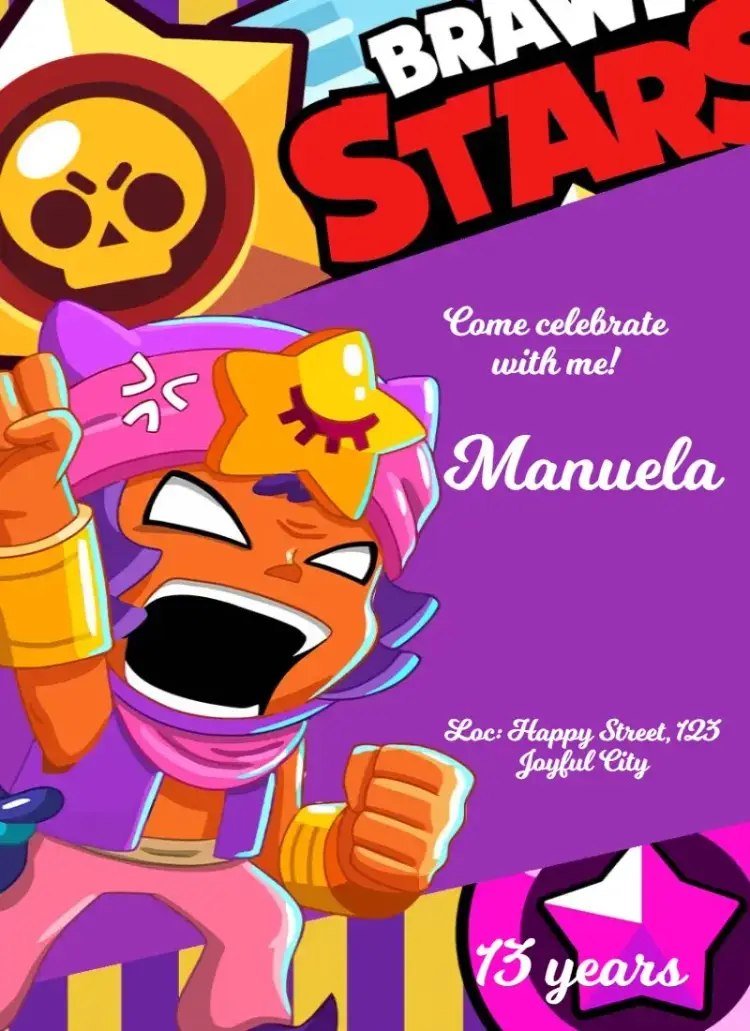Invite Brawl Stars Sandy Animated editable and customizable