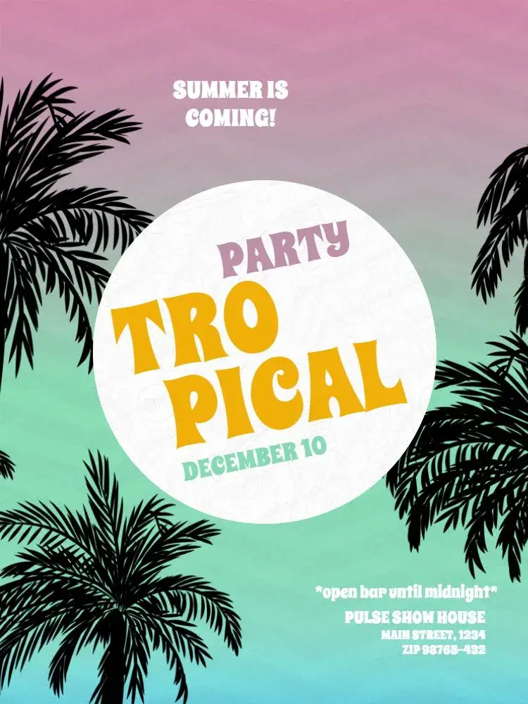 Tropical Male Party invitation
