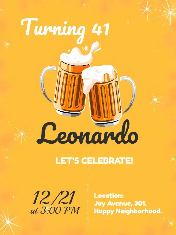 Invitation Boteco Chopp – Birthday theme pub, barbecue, beers, vibrant colors, rustic style, fun illustrations