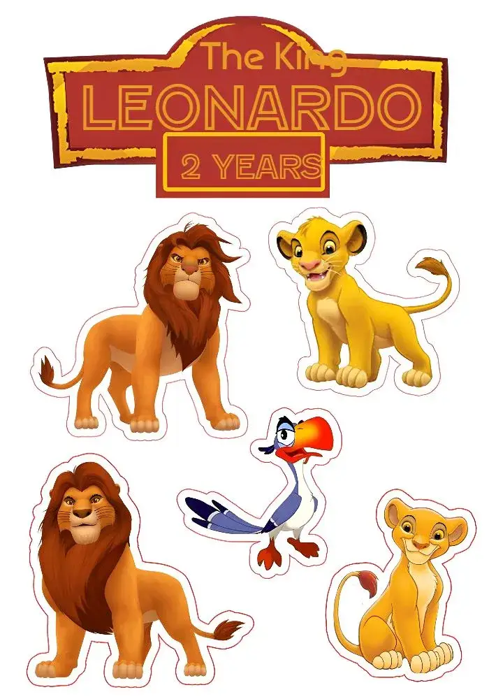 Topo De Bolo The Lion King Simba invitation