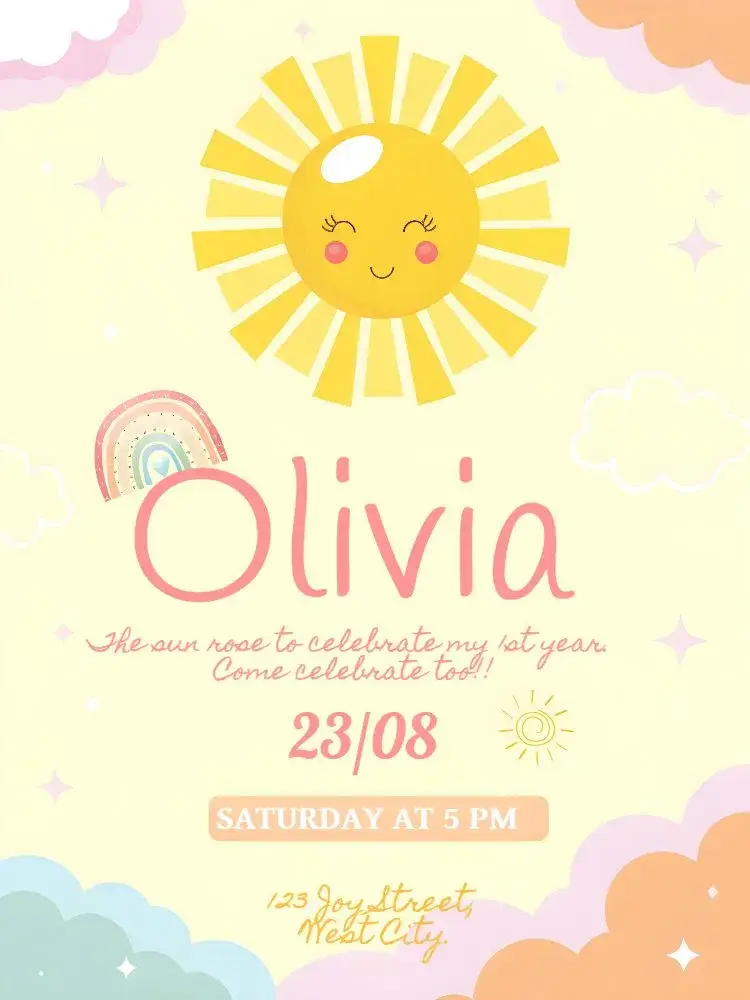 Sunbeam Starlight invitation