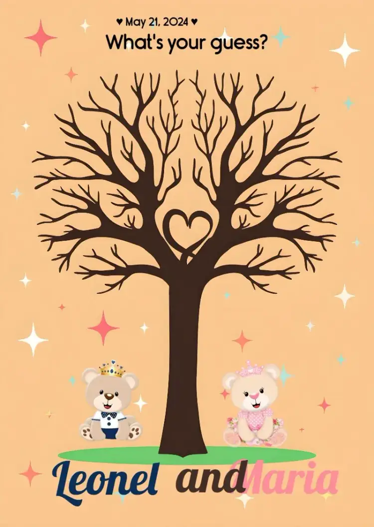 Fingerprint Tree Gender Reveal Royalty invitation