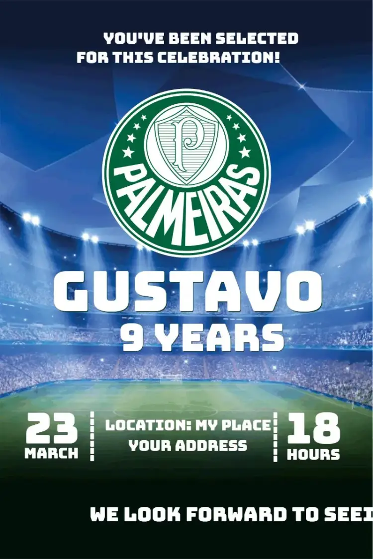 Invite Palmeiras 4 editable and customizable