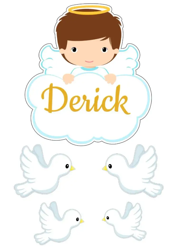 Invitation White Baptism Cake Topper – Cake topper theme white, blue, angelic, minimalist, delicate, sacred