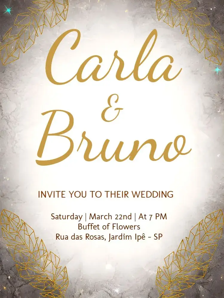 White Foliage Wedding invitation