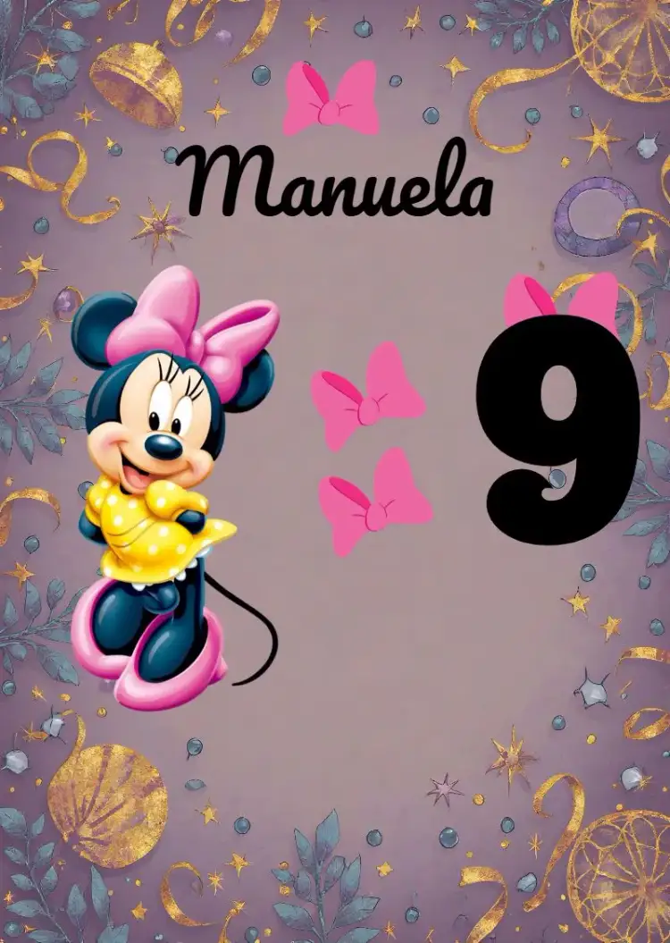 Invitation Topo De Bolo Minnie Mouse Pink – Cake topper theme pink, fun, playful, colorful, childlike, themed