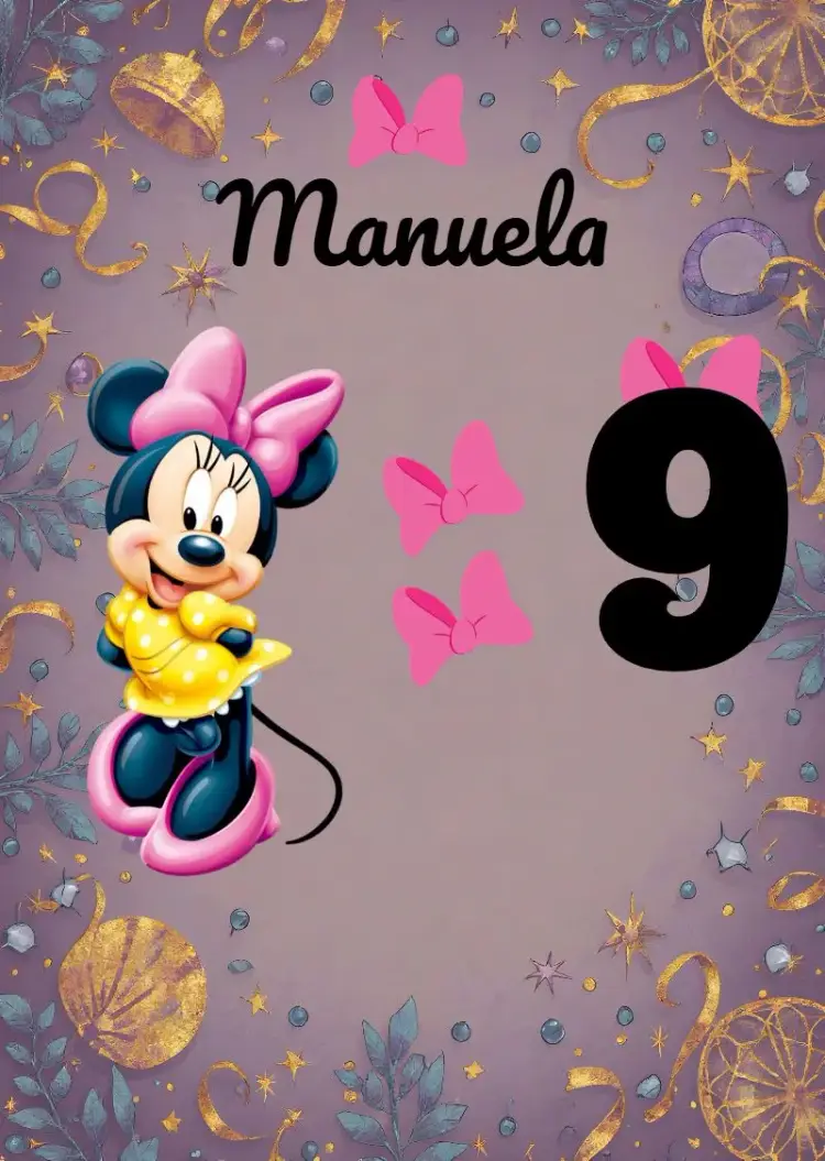 Topo De Bolo Minnie Mouse Pink invitation