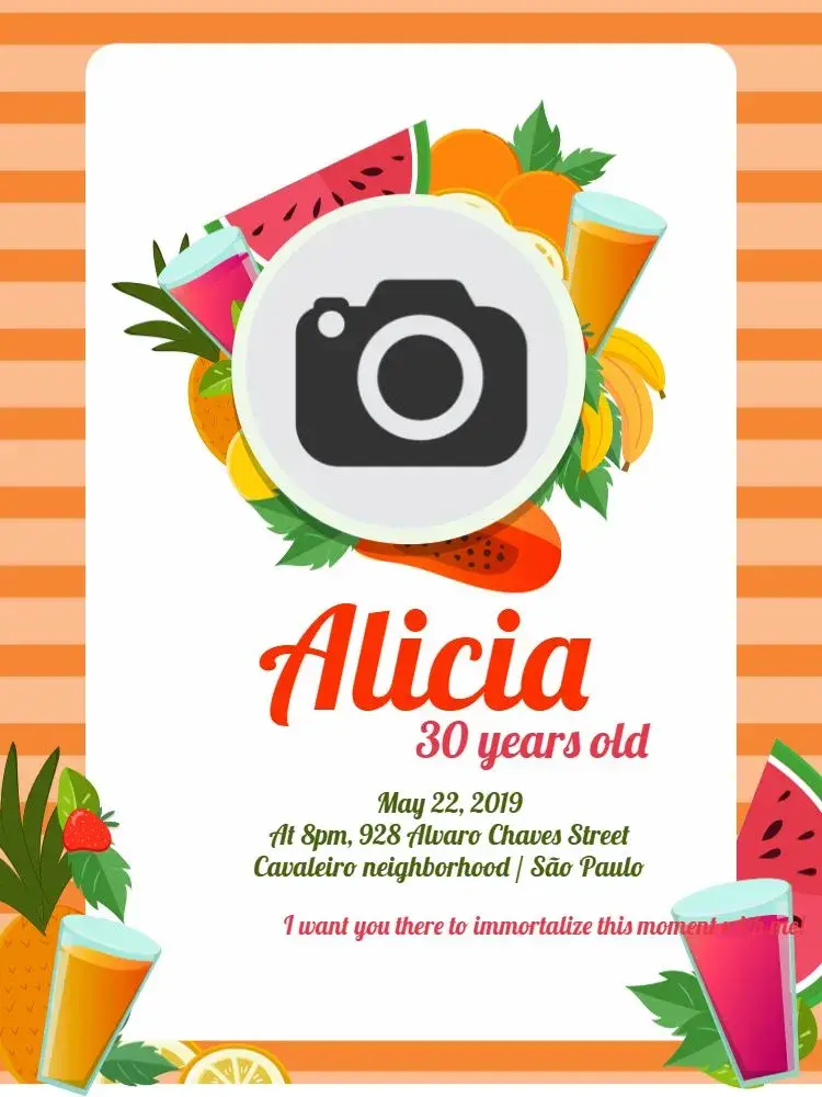 Invite Tropical Juice editable and customizable