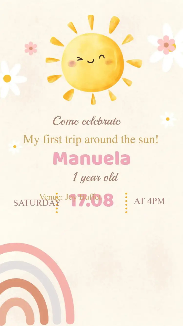 First Sun Orbit Birthday Invitation