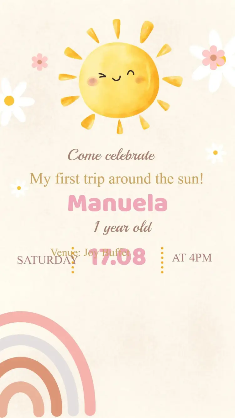 First Sun Orbit Birthday Invitation