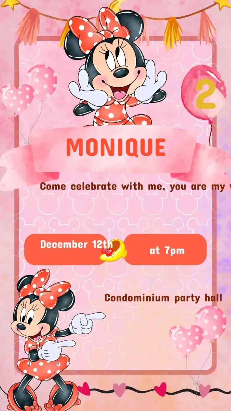 Minnie Birthday Invitation