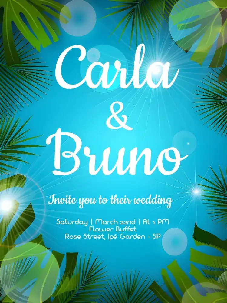 Tropical Foliage Wedding invitation