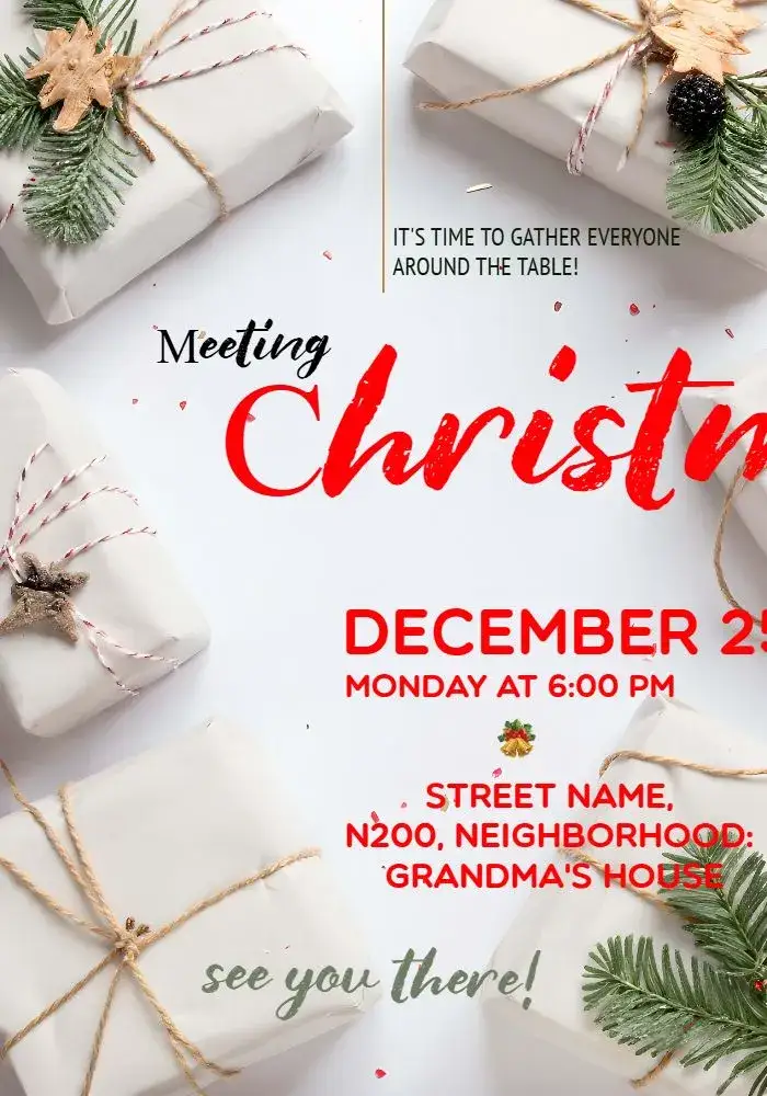 Invitation Christmas Meeting Santa – Commemorative Dates theme festive, elegant, classic, colorful, modern, Christmas-themed