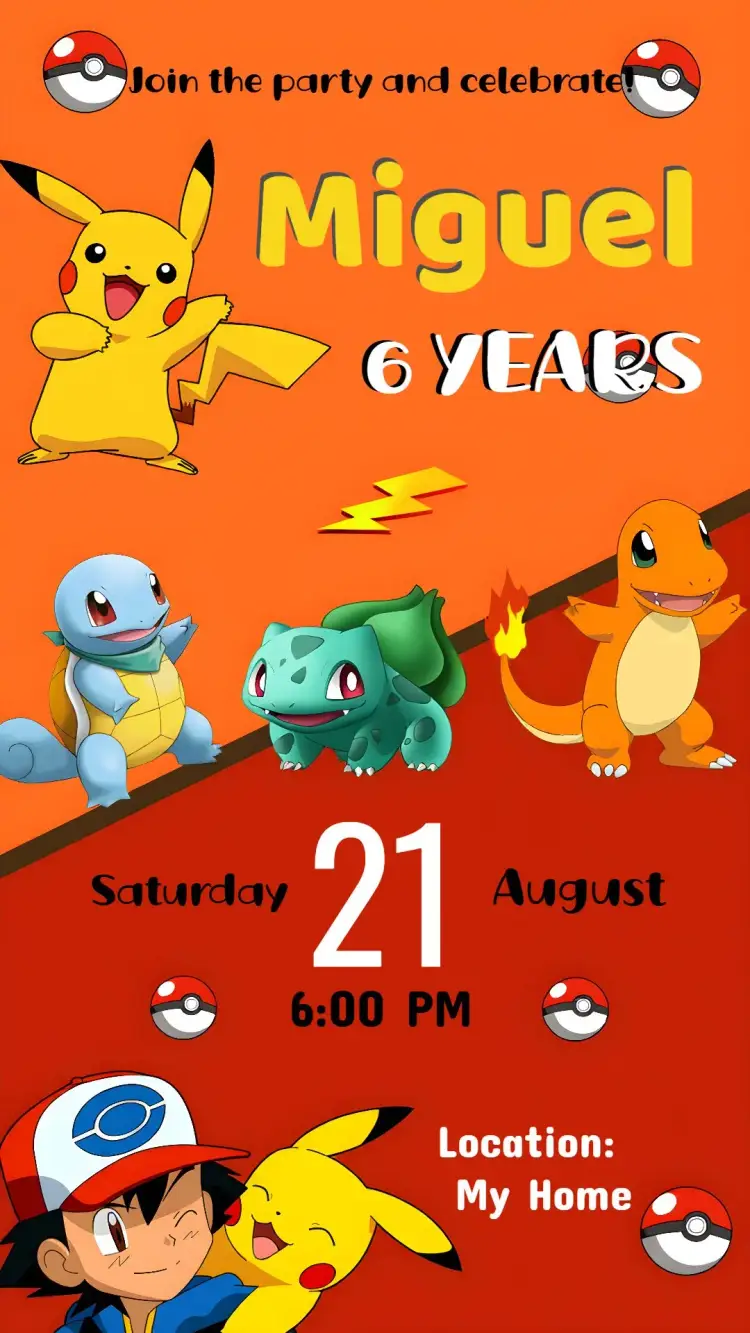 White Pokemon invitation