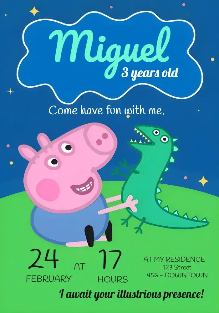 George Pig Green invitation