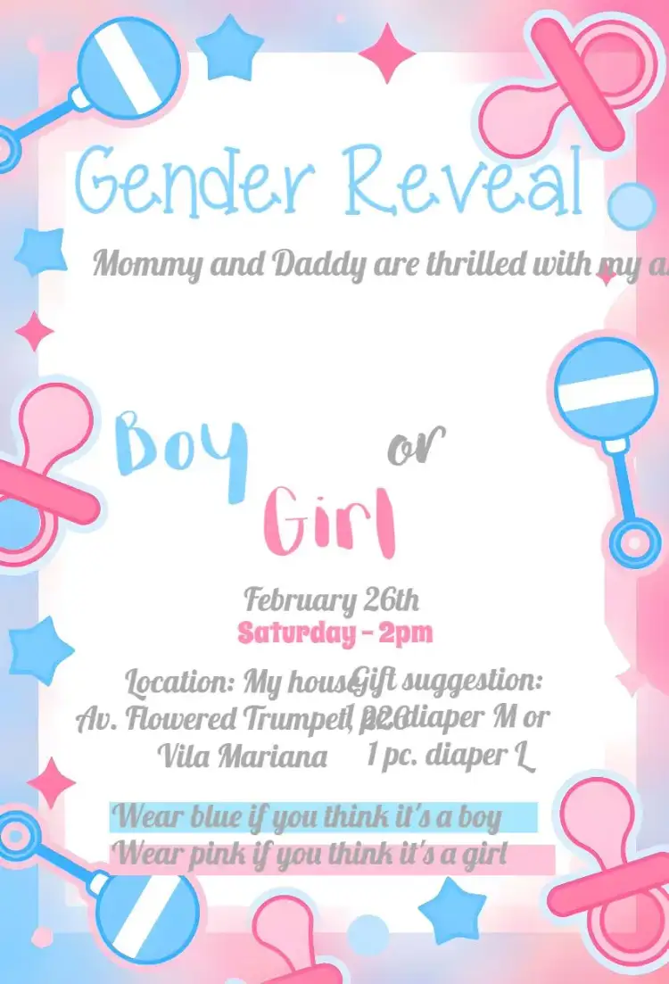 Boy and Girl Pink Gender Reveal Tea