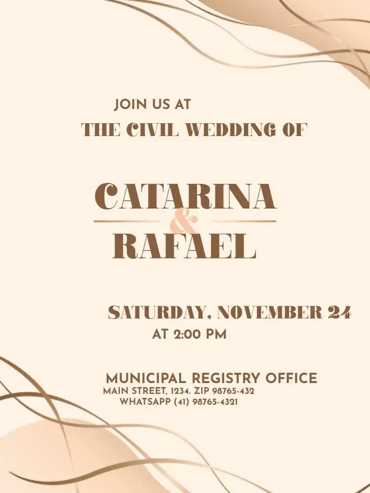 Invitation Elegant Civil Wedding Gathering – Wedding theme elegant, golden, light, minimalist, modern, romantic