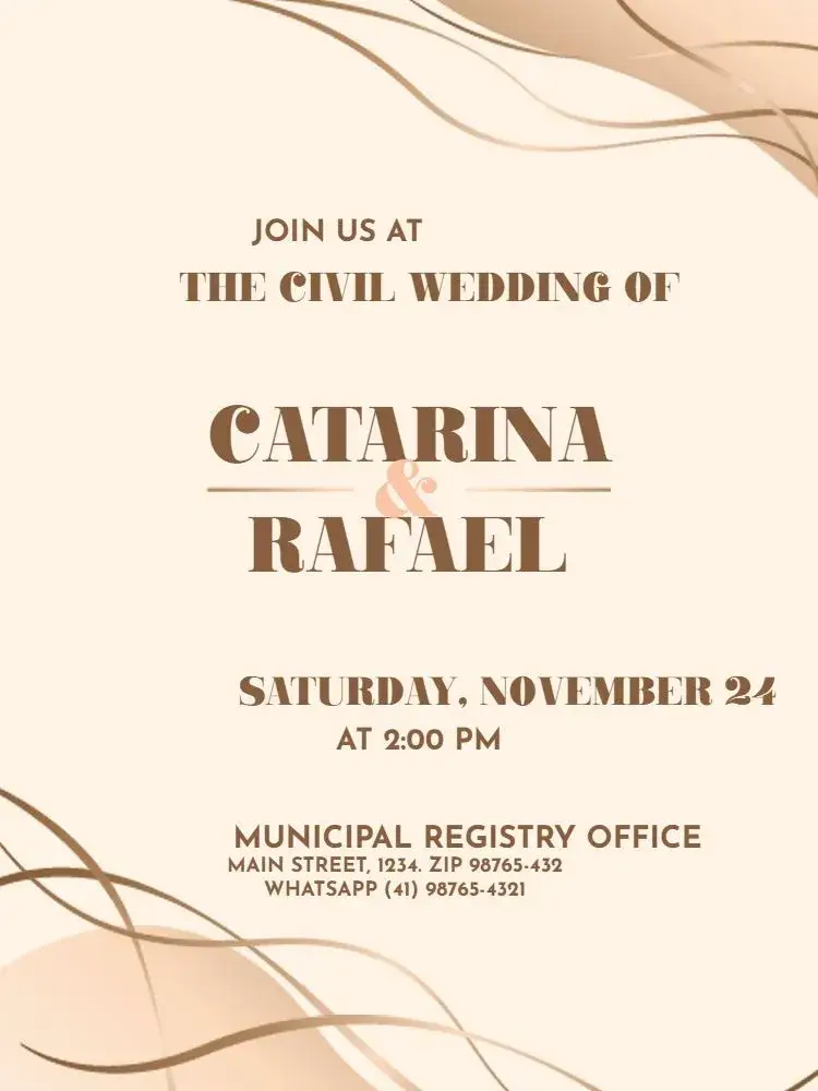 Elegant Civil Wedding Gathering invitation