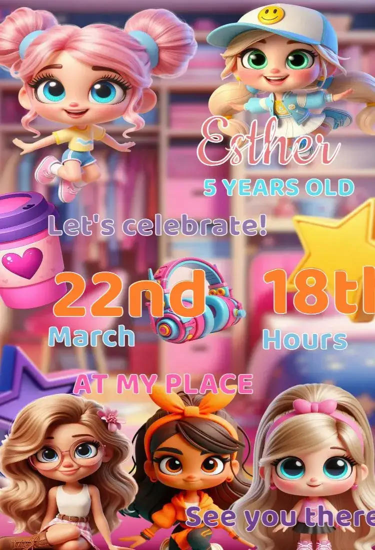 Invitation Avatar World Birthday Invitation – Kids' Birthday Party theme colorful, themed, fantastic, fun-filled, youthful, futuristic
