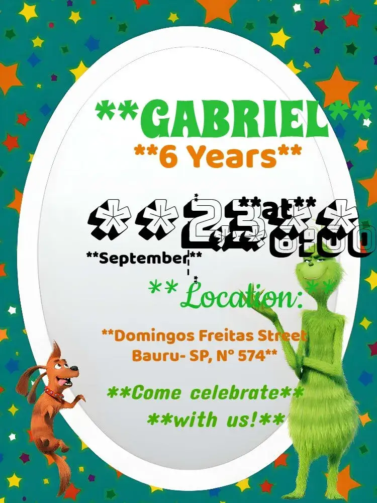 Orange Grinch invitation