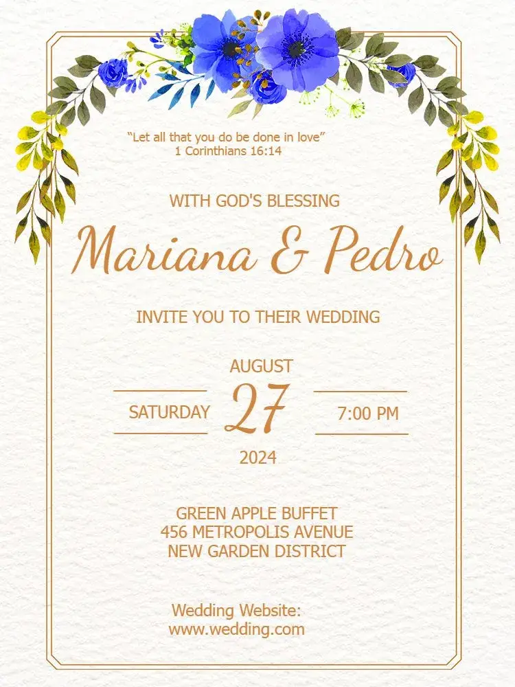 Floral Flowers Wedding invitation