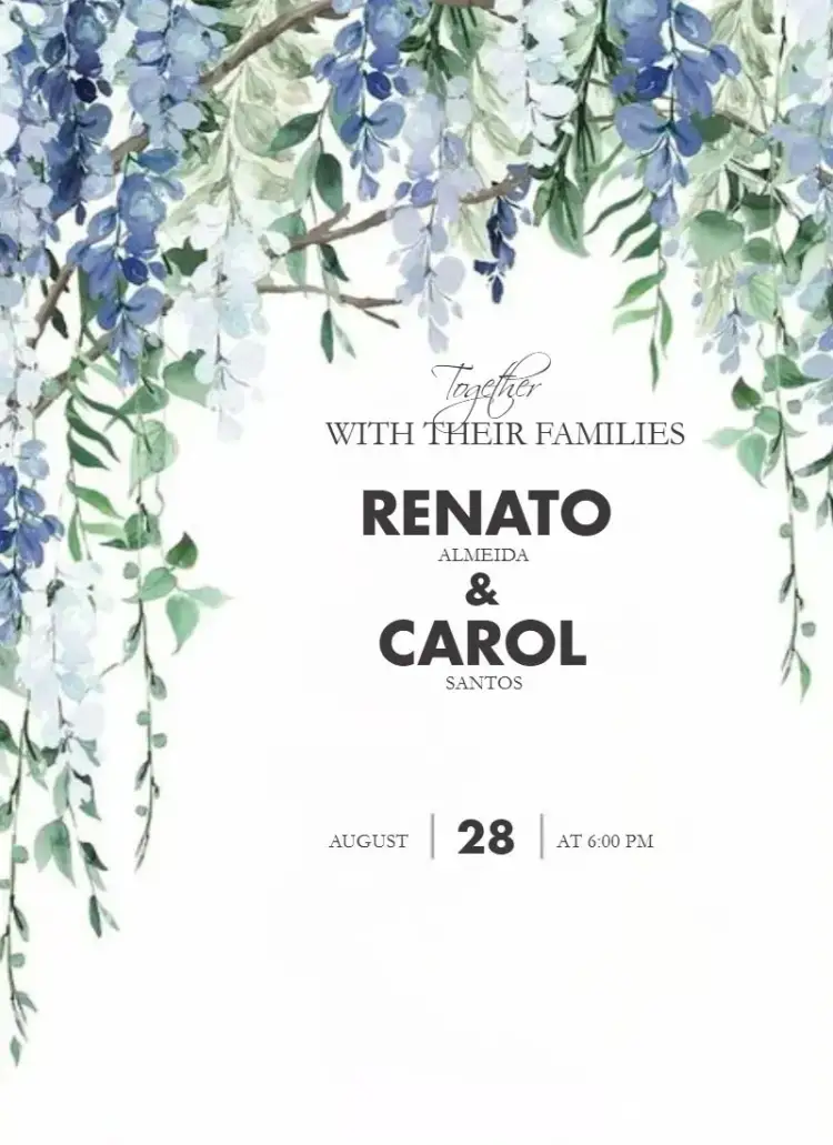 Invitation Romantic Wisterias – Wedding theme floral, romantic, delicate, natural, pastel, elegant