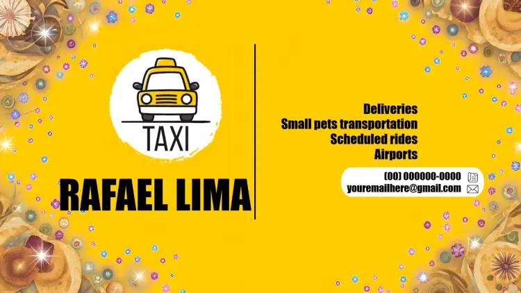 Taxi Driver Business Card Car invitation