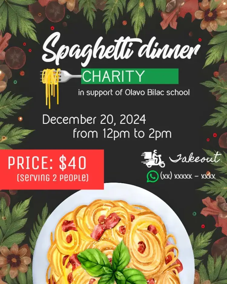 Invitation Art For Beneficent Spaghetti Action – Most searched for theme colorful, culinary, charitable, modern, fun