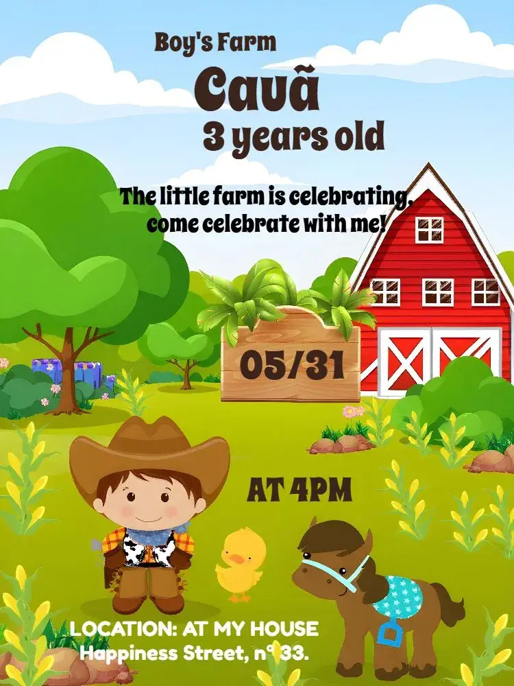 Little Farm Boy invitation