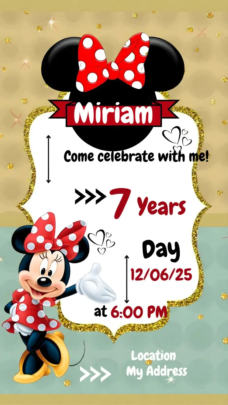 Minnie Mouse Disney invitation