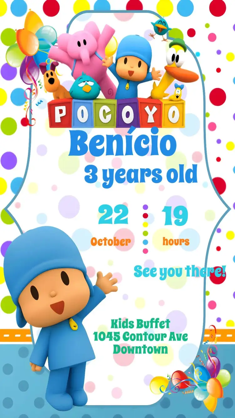 Pocoyo invitation