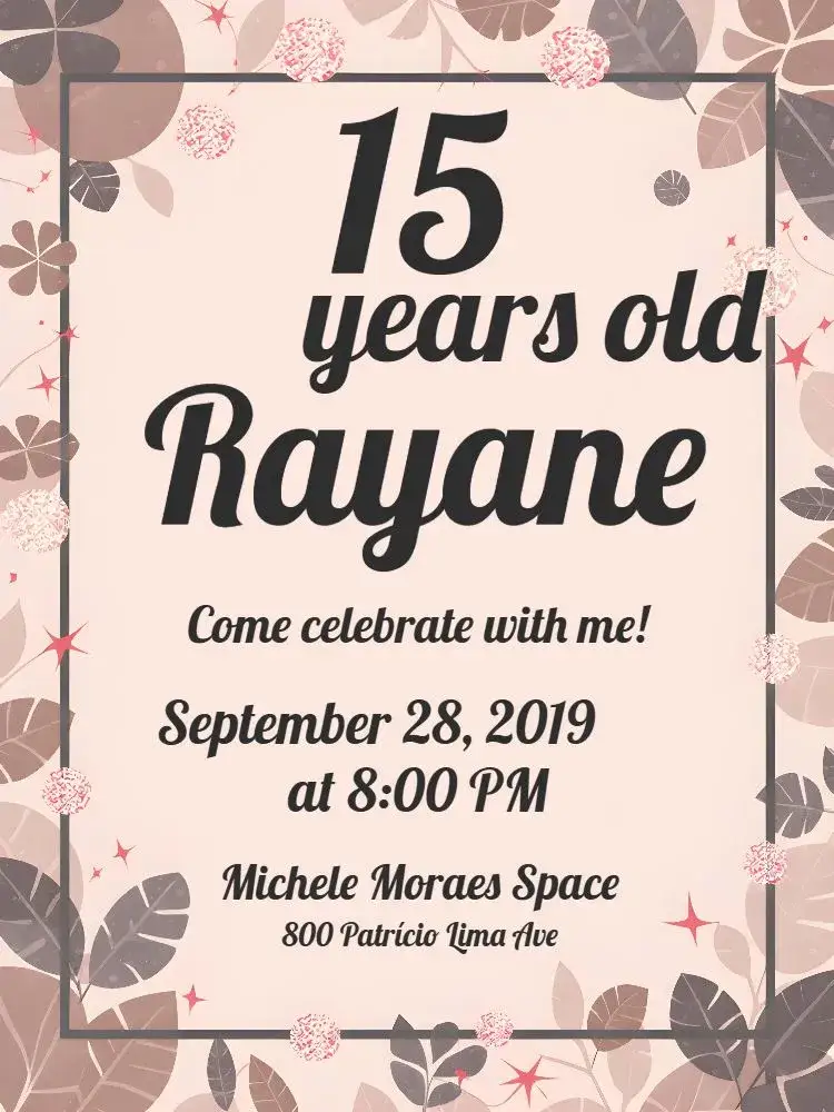 Invitation Elegant 15th Birthday - Black, White, and Beige Pink – Sweet 15 theme elegant, modern, minimalist, classic, soft, sophisticated