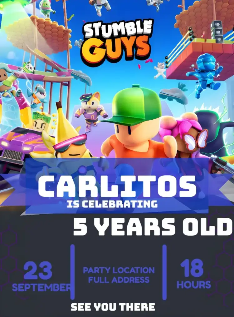 Covnite Stumble Guys Kids Invitation