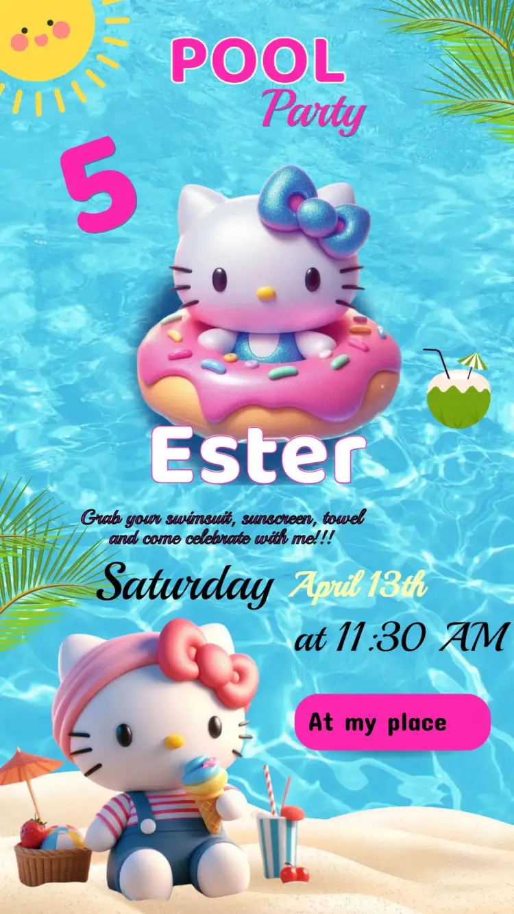 Hello Kitty Birthday Invitation
