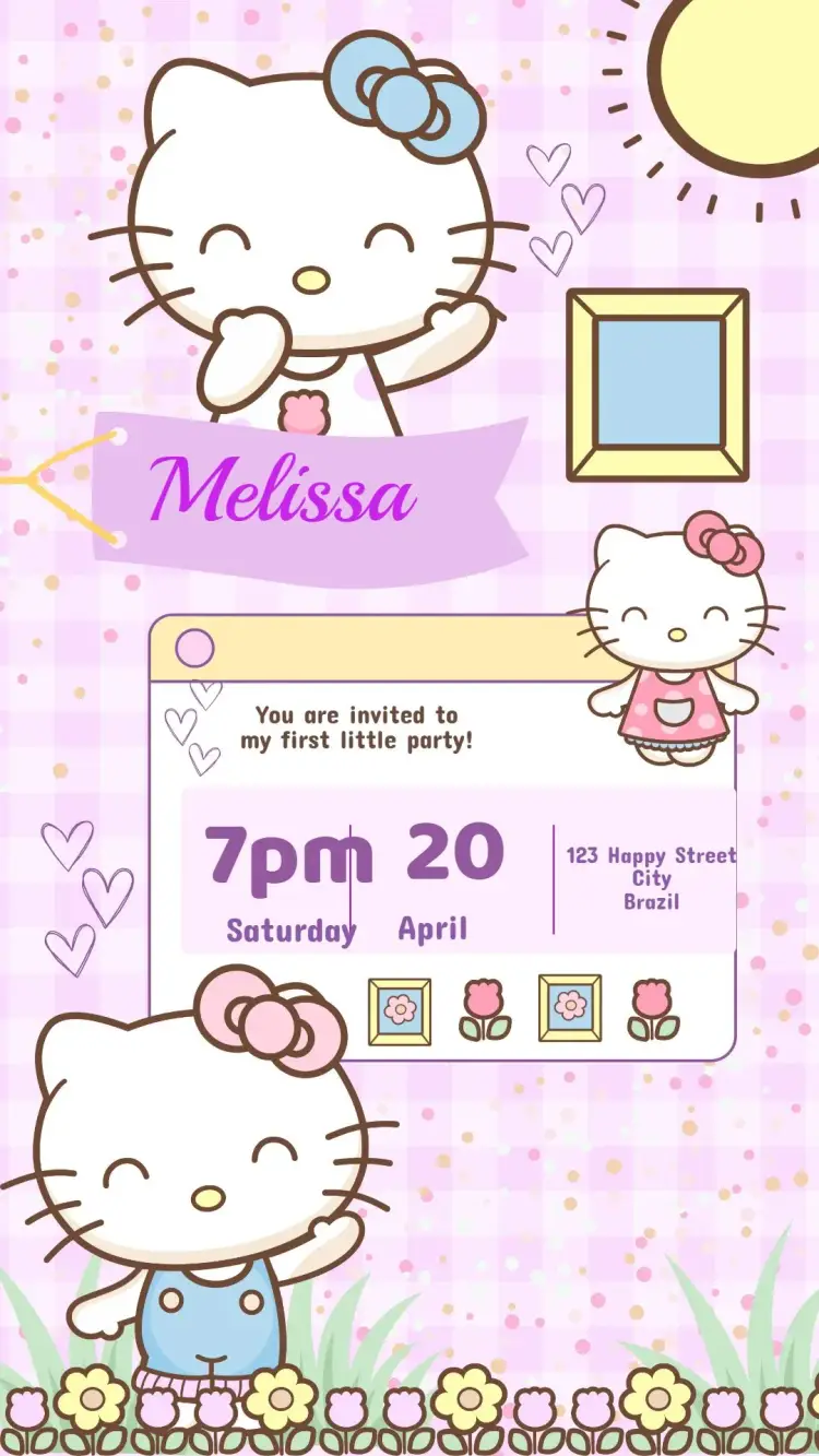 Hello Kitty Birthday Invitation