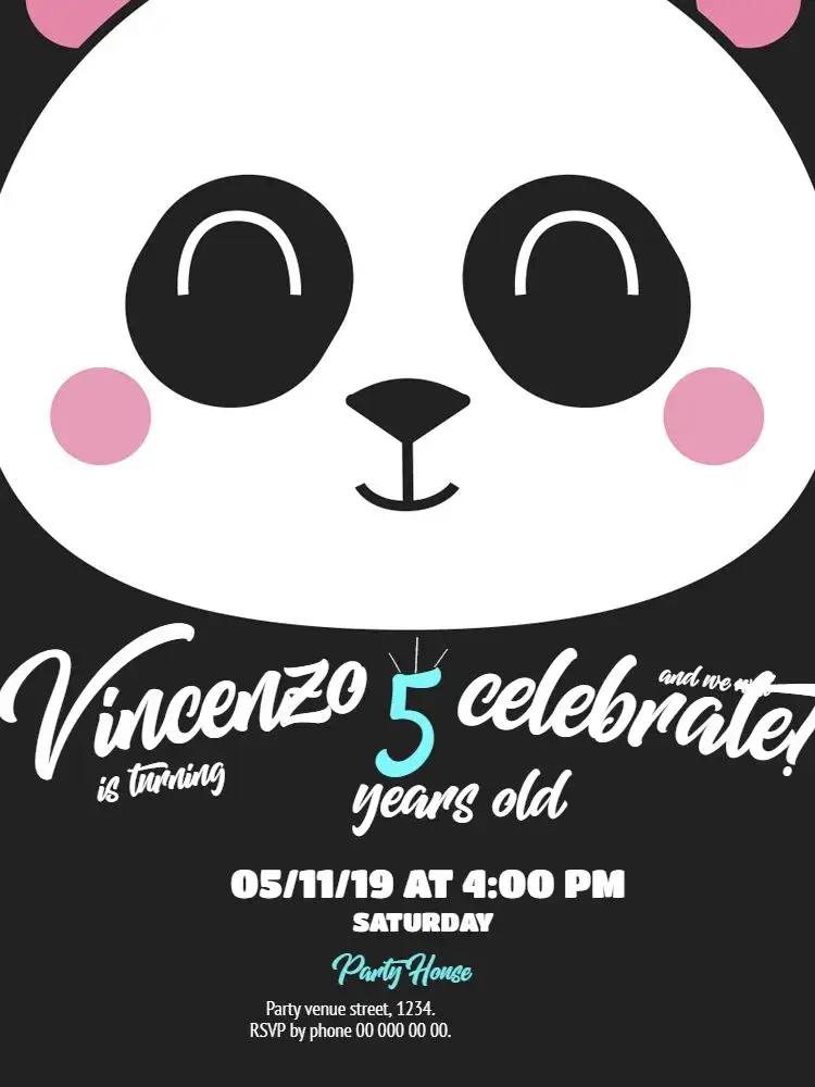 Panda Boy Whatsapp invitation