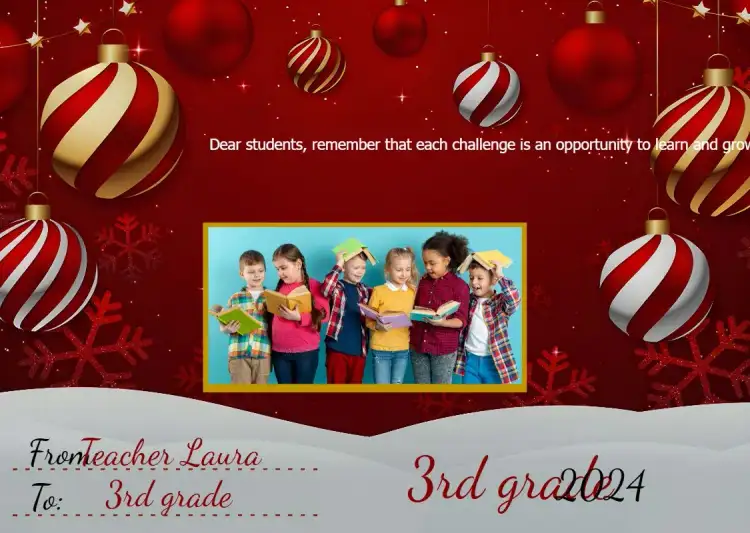 Farewell Card Students With Classroom Photo