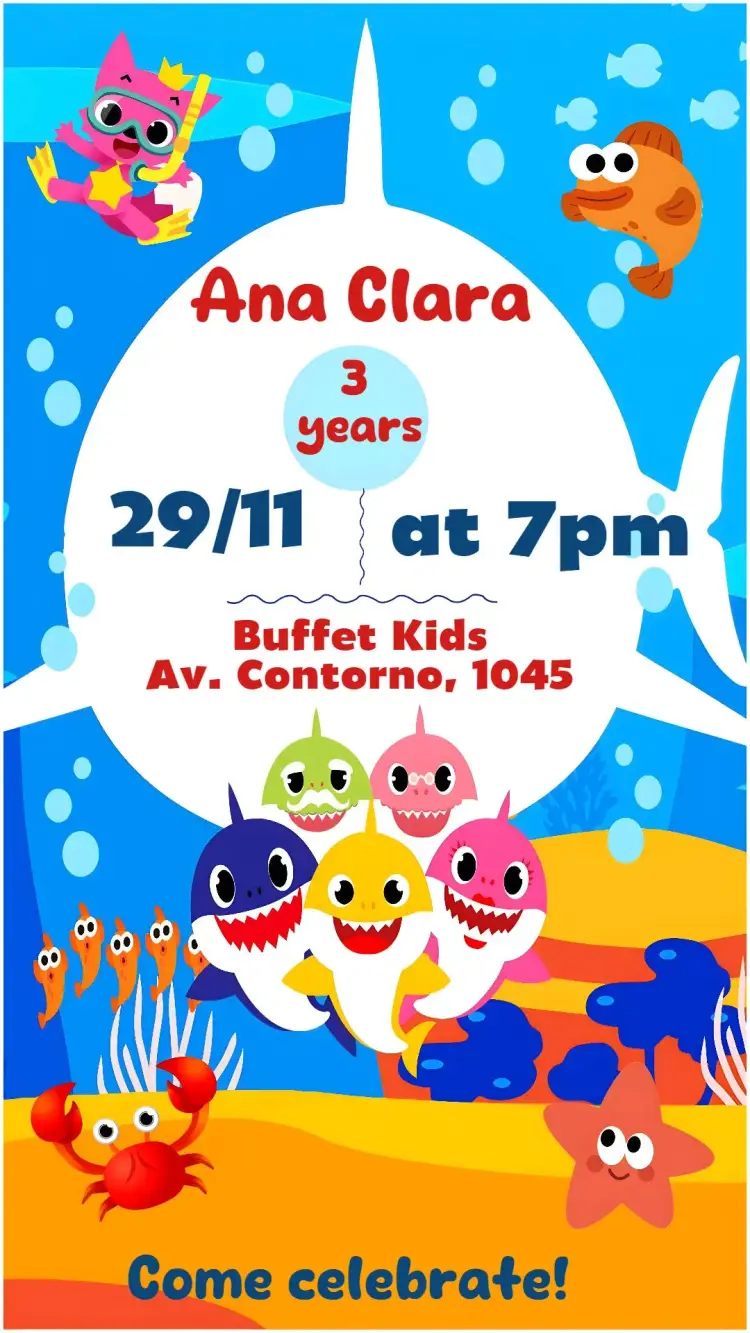 Baby Shark invitation